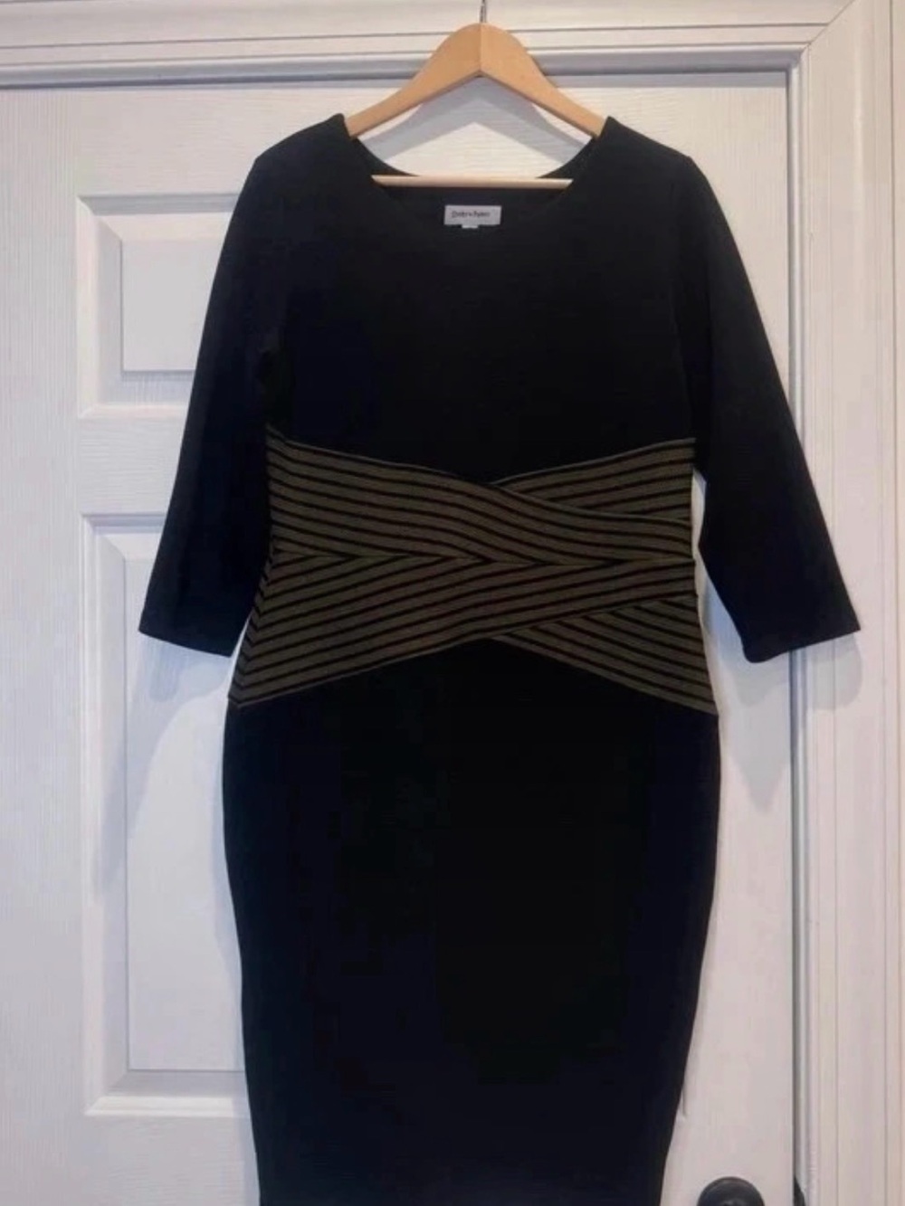 Shelby & Palmer Slimming black / brown Dress size 16 xl 3/4 sleeves